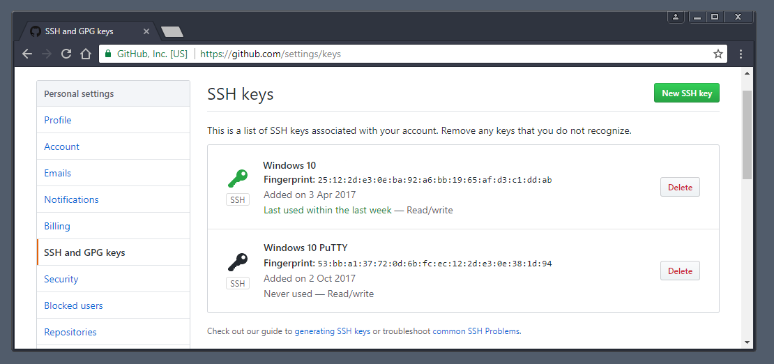 Generate ssh key pair on windows 10